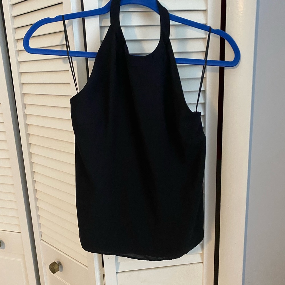 Aqua Elegant Black Halter Tank Top